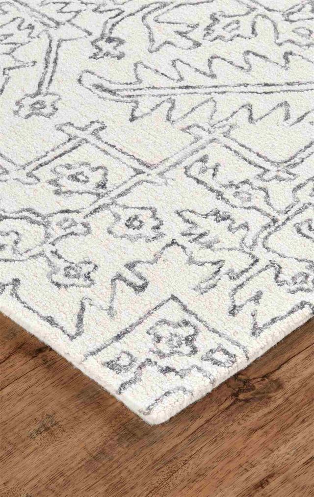 Feizy Belfort Ivory/Charcoal 8' x 10' Area Rug-1