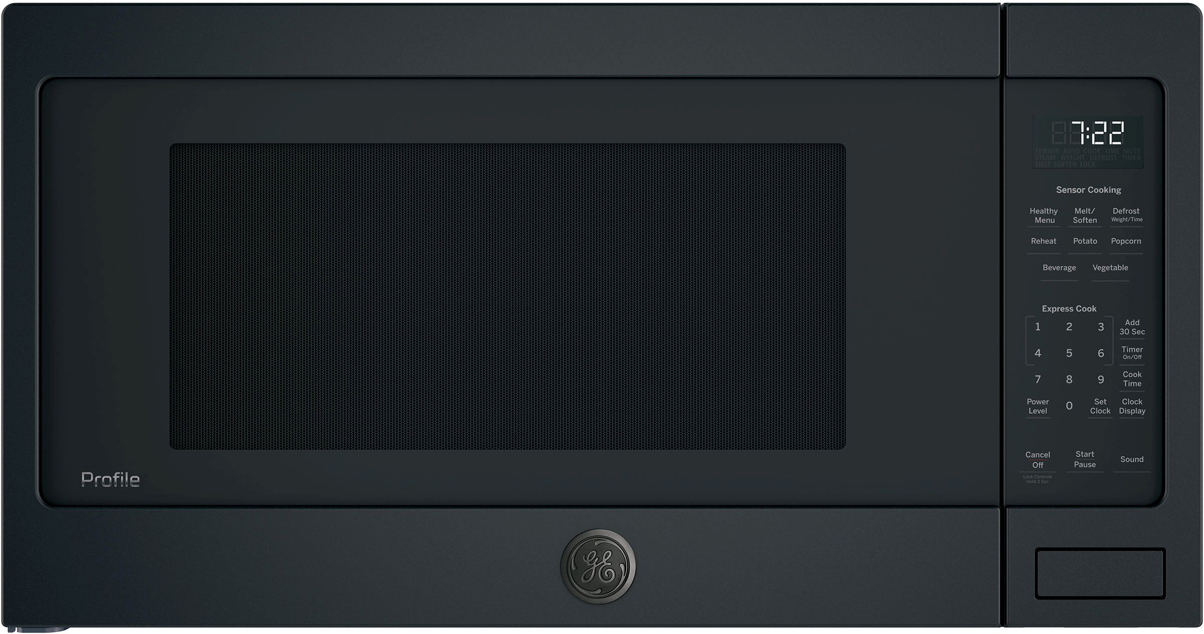 GE Profile™ 2.2 Cu. Ft. Black Slate Countertop Sensor Microwave-PES7227FMDS