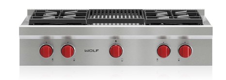 Wolf® 36" Stainless Steel Gas Rangetop