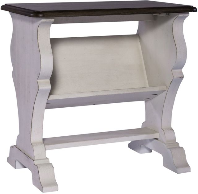 Liberty Furniture Abbey Road Porcelain White Library Chair Side Table-0