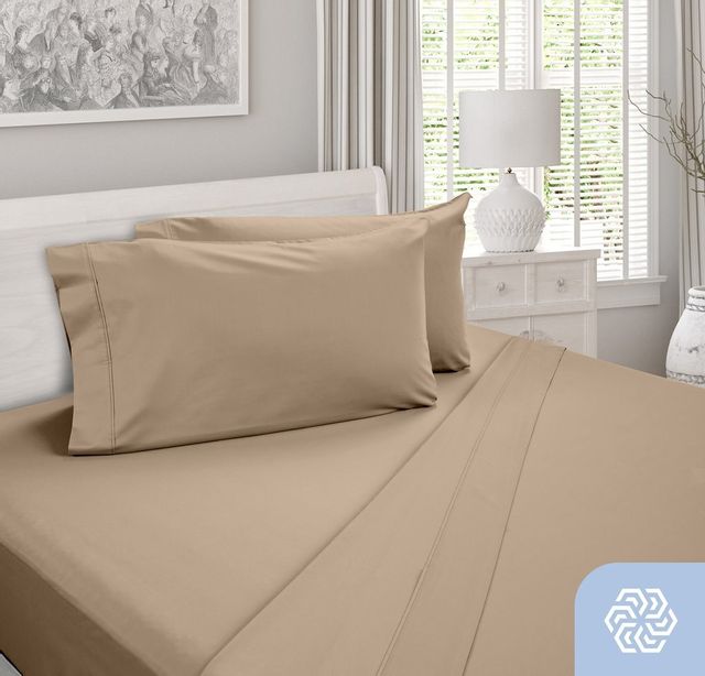 DreamFit® DreamCool™ Egyptian Cotton Truffle Twin XL Sheet Set 3