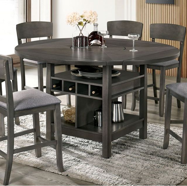 5 Pieces Counter Height Dining Sets, Wood Dining Table with Drop