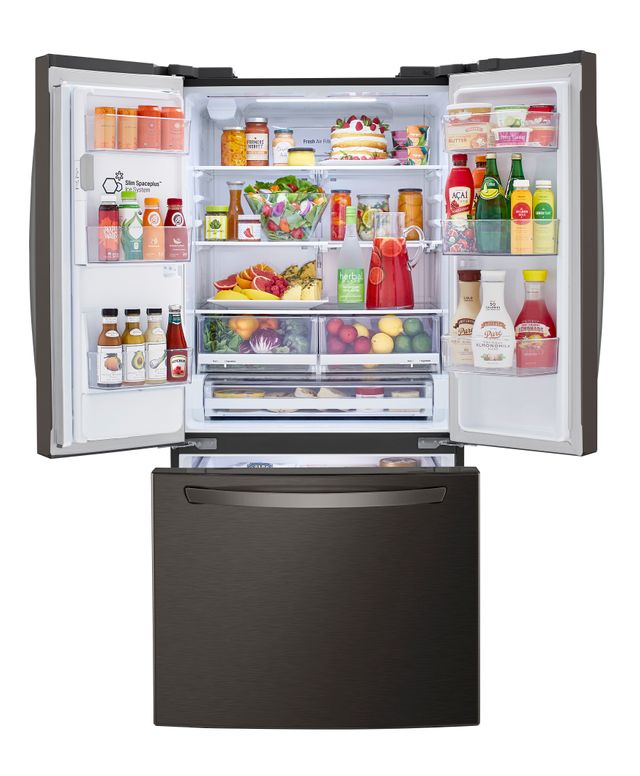 Réfrigérateur à portes françaises de 33 po LG® de 24,5 pi³ - Acier inoxydable noir résistant aux traces de doigts 3