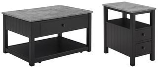 Signature Design by Ashley® Ezmonei 2-Piece Black/Gray Living Room Tables Set