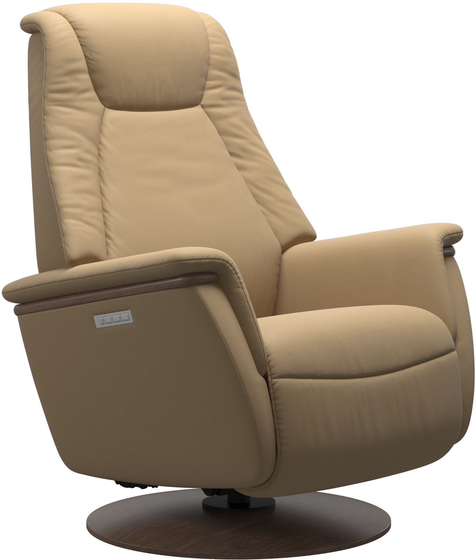 Stressless® by Ekornes® Max Small All Leather Sand Power Swivel Recliner Chair