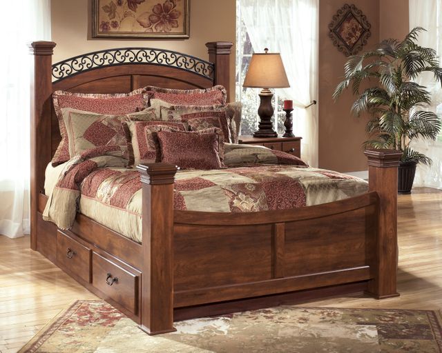 Signature Design by Ashley® Timberline Warm Brown King Poster Headboard Panel 3