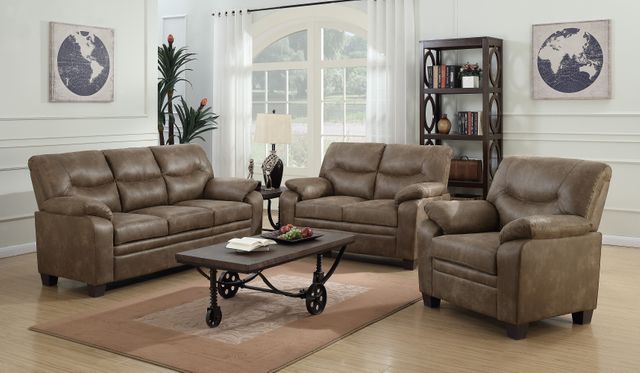 Coaster® Meagan 3 Piece Brown Living Room Set