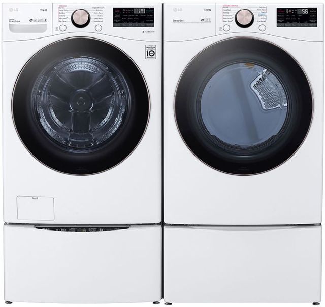 LG White Front Load Laundry Pair-0