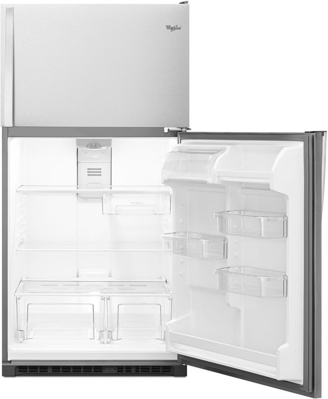 Whirlpool® 20.5 Cu. Ft. Monochromatic Stainless Steel Top Freezer Refrigerator 3