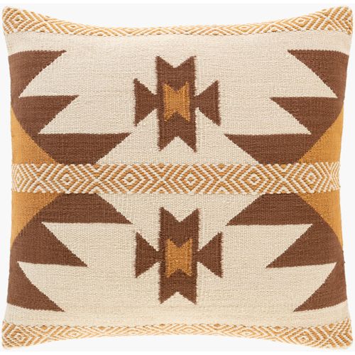 Surya Nobility Dark Brown 18"x18" Toss Pillow with Polyester Insert