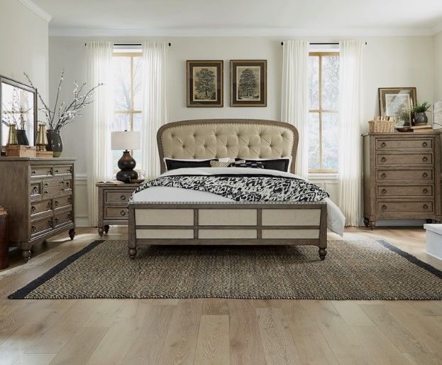 Liberty Americana Farmhouse 5-Piece Beige/Dusty Taupe Queen Bedroom Set 20