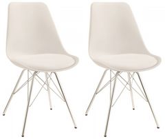 Coaster® Broderick 2-Piece White/Chrome Side Dining Chairs