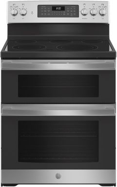 GE® 30" Stainless Steel Free Standing Electric Double Oven Convection Range-JBS86SPSS