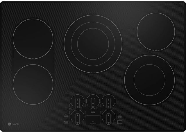 GE Profile™ 30" Stainless Steel/Black Built-In Electric Cooktop