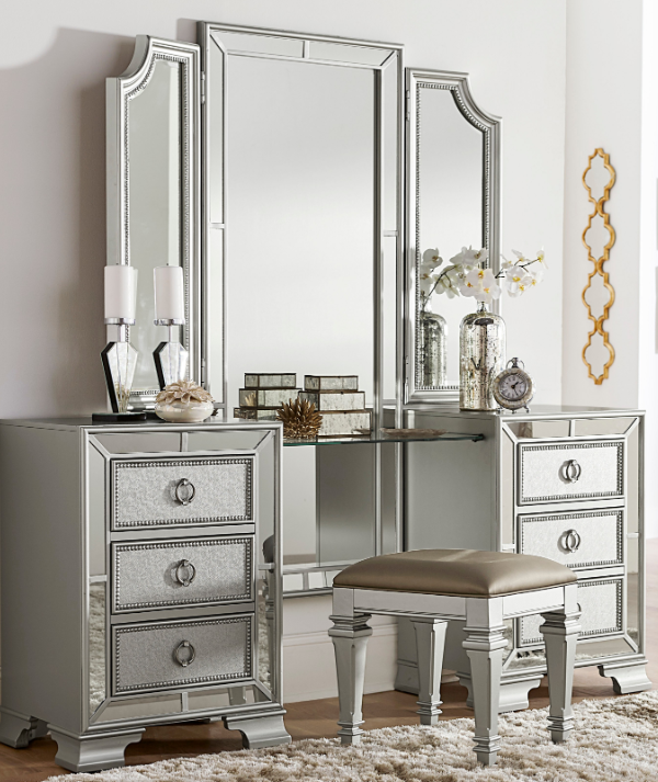 Homelegance Avondale Silver Vanity Dresser with Mirror 2