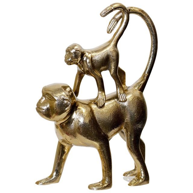 Style Craft Monkey with Baby Gold-0