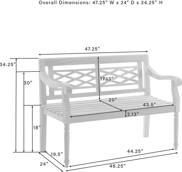 Crosley Furniture® Olivier Teak Indoor/Outdoor Bench | Big Sandy ...