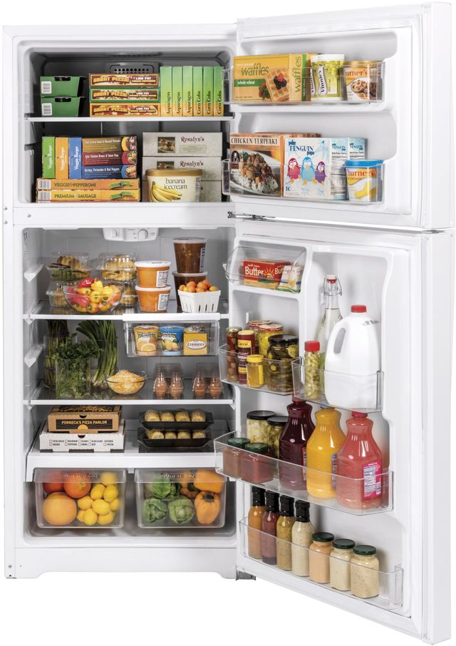 GE® 21.9 Cu. Ft. White Top Freezer Refrigerator (S/D) 2