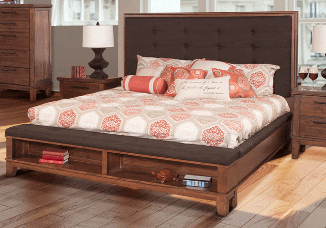 New Classic® Home Furnishings Cagney Chestnut Queen Storage Bed-0