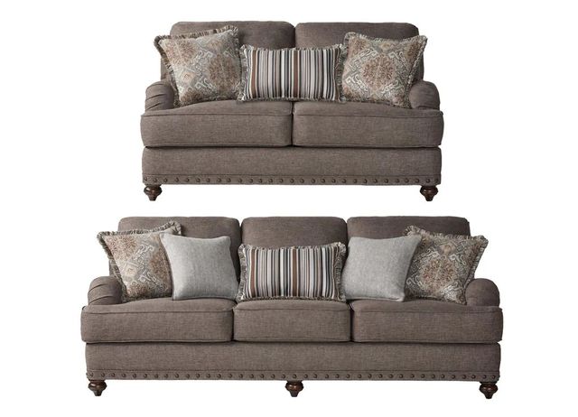 Hughes Phineas Sofa and Loveseat Set in Driftwood 0