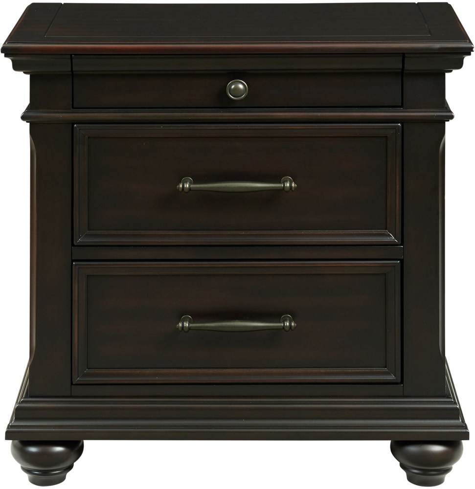 black nightstand with usb port