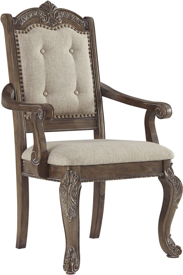 Signature Design by Ashley® Charmond Brown Dining Upholstered Arm Chair