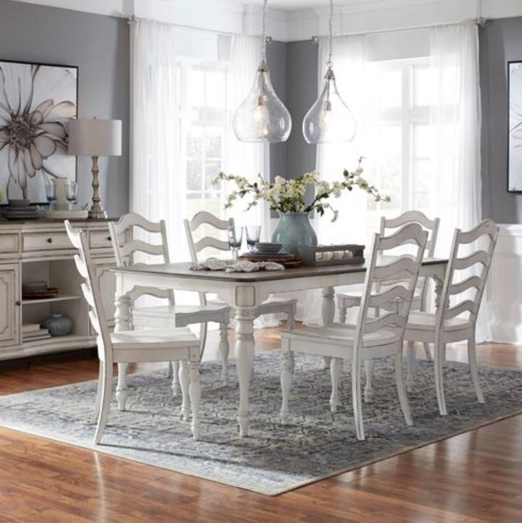 Antique white dining 2024 room table