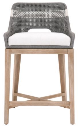 Essentials For Living® Woven Dove and White Tapestry Barstool