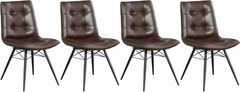 Coaster® Aiken 4-Piece Brown Tufted Dining Chairs