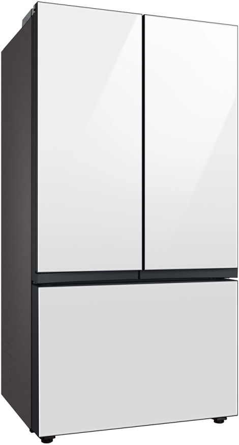 Samsung Bespoke 24 Cu. Ft. White Glass Counter Depth 3-Door French Door Refrigerator with Beverage Center™ 1
