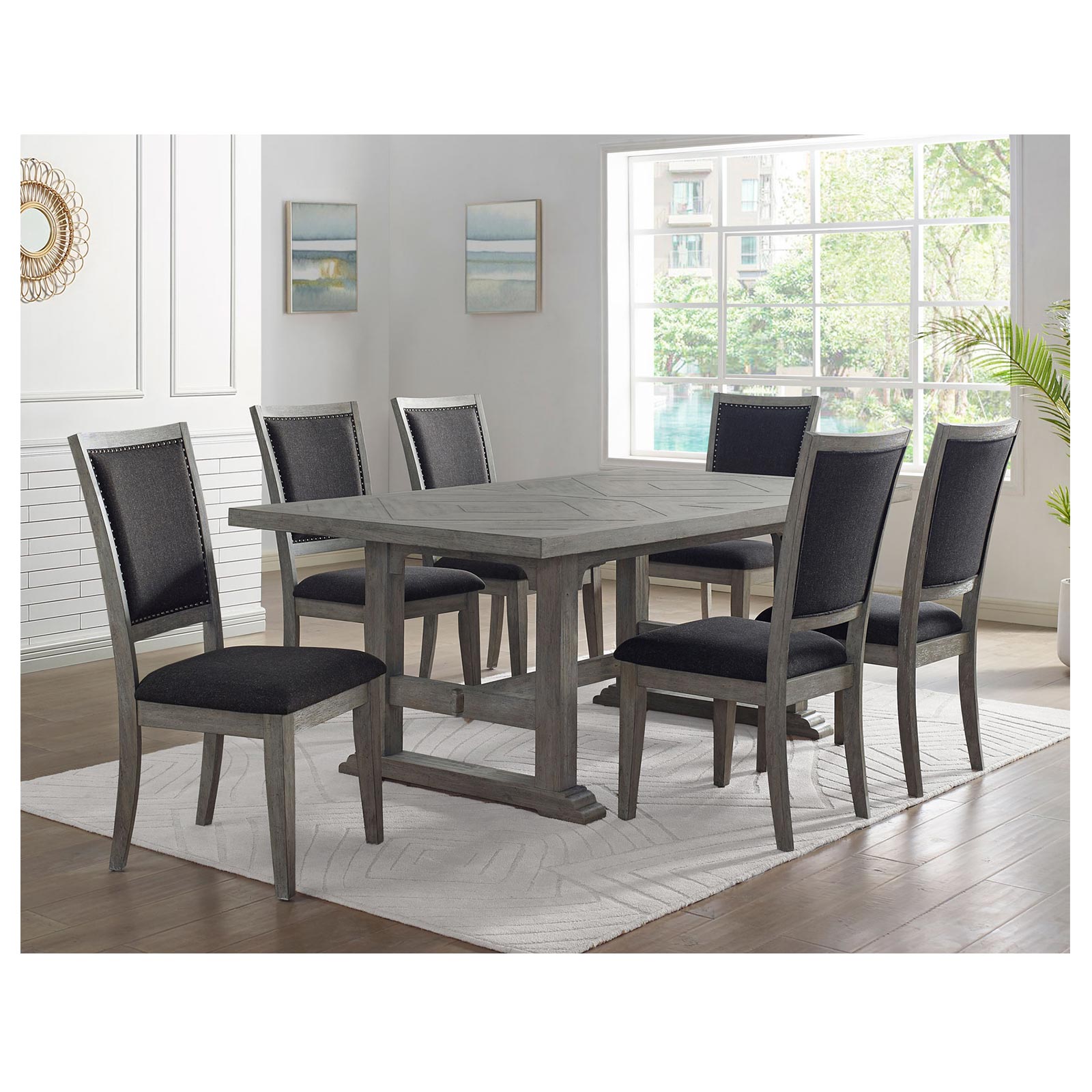 Steve Silver Co. Whitford Dining Table & 6 Side Chairs