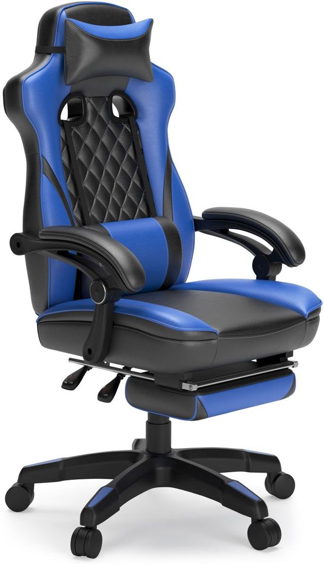 Signature Design by Ashley® Lynxtyn Black/Blue Home Office Swivel Desk Chair 0