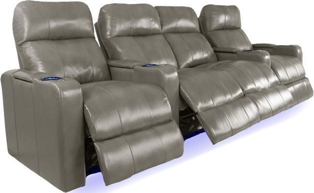 RowOne Prestige Home Entertainment Seating Gray 4-Chair Row with Loveseat 3