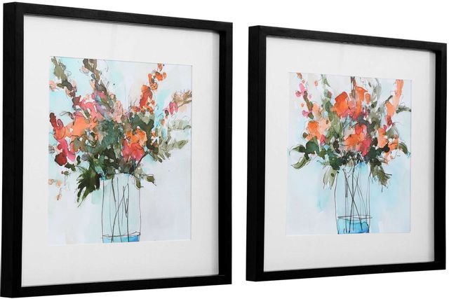 Uttermost® by Grace Feyock Fresh Flowers 2-Piece Apricot Watercolor Prints-3