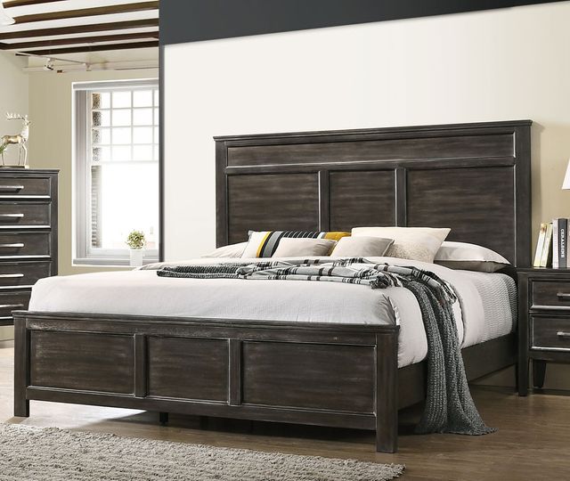 New Classic® Furniture Andover 3 Piece Nutmeg Eastern King Panel Bedroom Set-1
