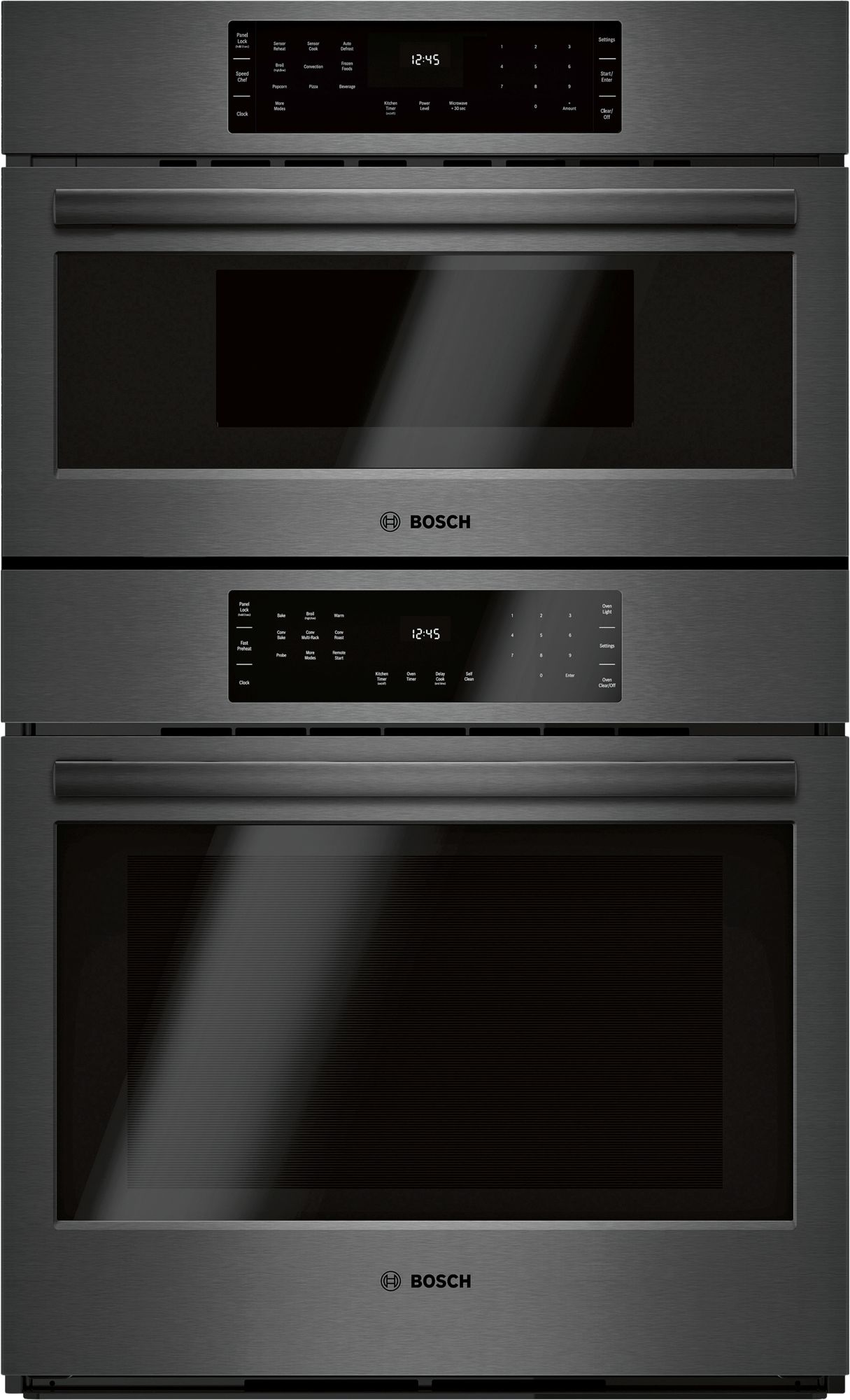 Black stainless wall oven 2024 microwave combo