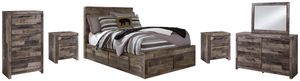 Benchcraft® Derekson 6-Piece Multi Gray Full Storage Panel Bed Set