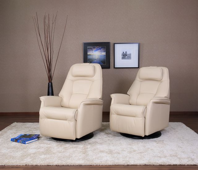 Fjords® Relax Stockholm Latte Small Dual Motion Swivel Recliner 4