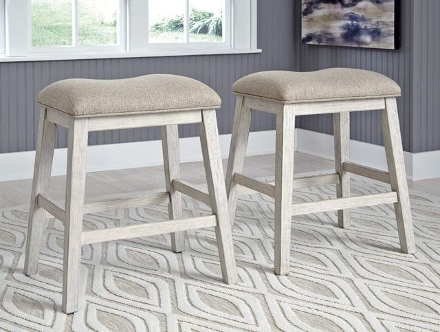Signature Design by Ashley® Skempton White/Light Brown Counter Height Stool 3