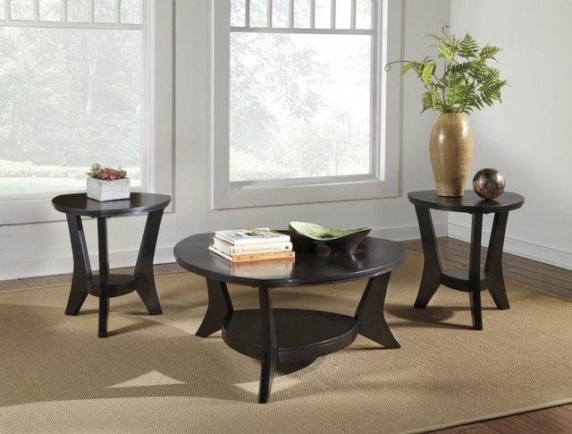 Signature Design by Ashley® Marinday 3 Piece Almost Black Occasional Table Set 2