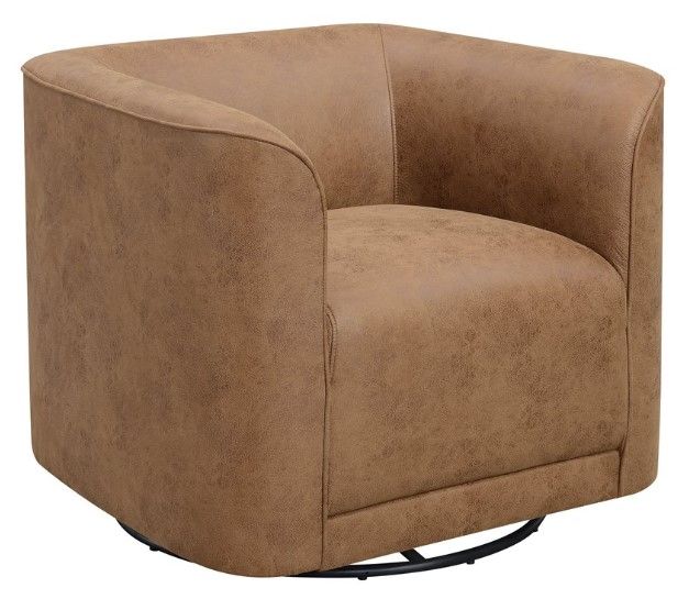 Emerald Home Whirlaway Saddle Brown Swivel Accent Chair