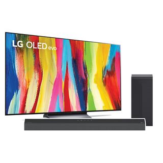 LG C2 65-inch evo 4K OLED TV and a 3.1 Channel Sound Bar with DTS Virtual:X PLUS a FREE $100 Furniture Gift Card