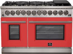 FORNO® Capriasca 48" Red Pro Style Dual Fuel Range
