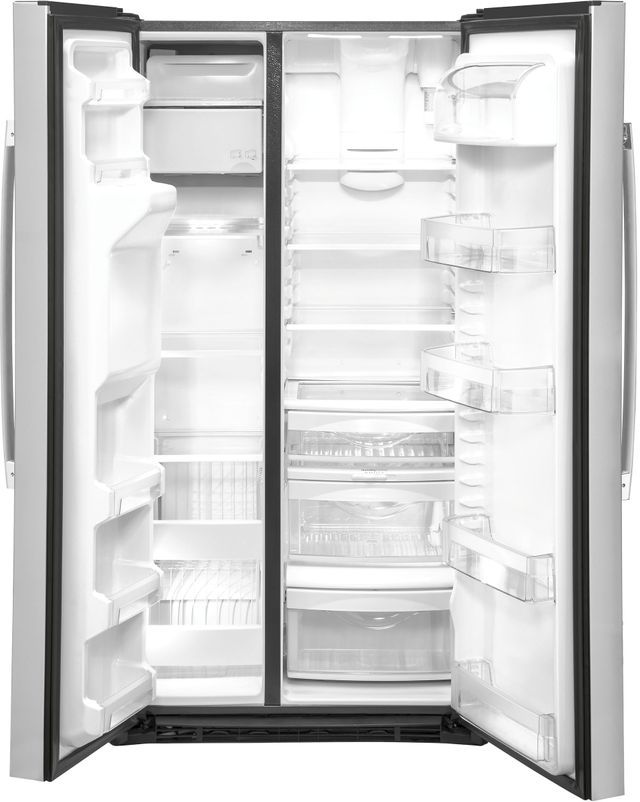 Réfrigérateur côte-à-côte à profondeur de comptoir de 36 po GE® de 21,8 pi³ - Acier inoxydable 16