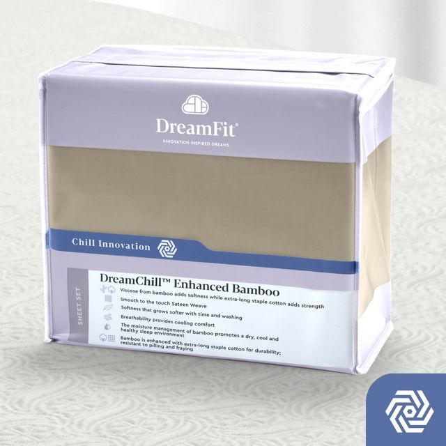 DreamFit® DreamChill™ Bamboo Rich Sand Queen Sheet Set 5