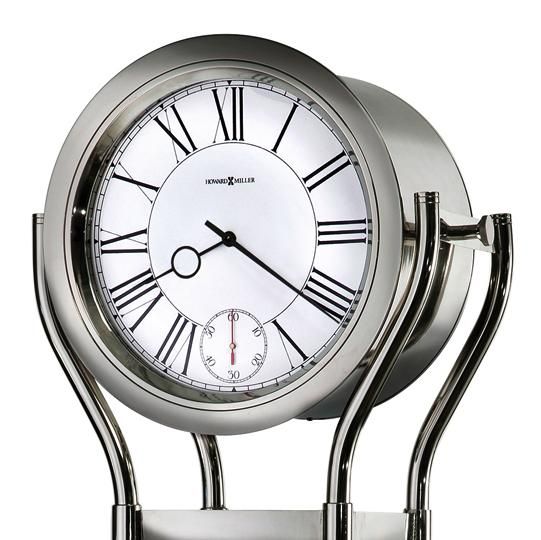 Howard Miller® Hourglass II Polished Chrome Metal Floor Clock 1