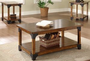 Crown Mark William 3-Piece Brown Living Room Table Set