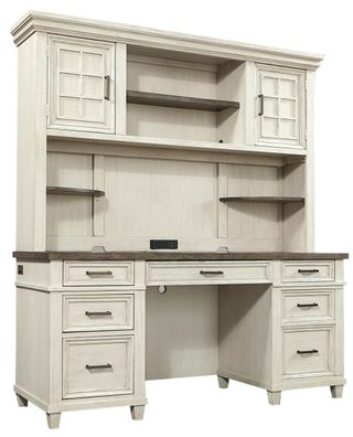 Aspenhome® Caraway Aged Ivory Credenza Desk and Hutch