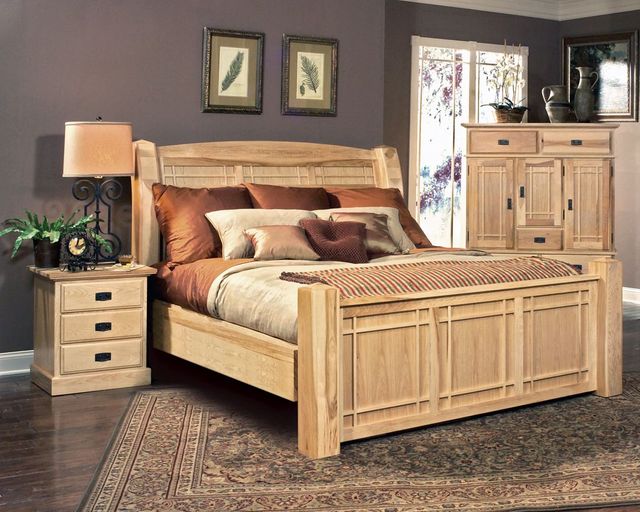 A-America® Amish Highlands Natural King Arch Panel Bed