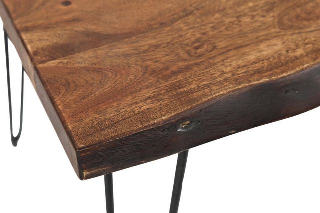 Jofran Inc. Nature's Edge Chestnut End Table with Black Base-2
